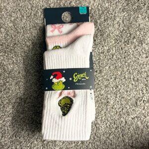 Primark Grinch White and Pink Socks 3 pair sock